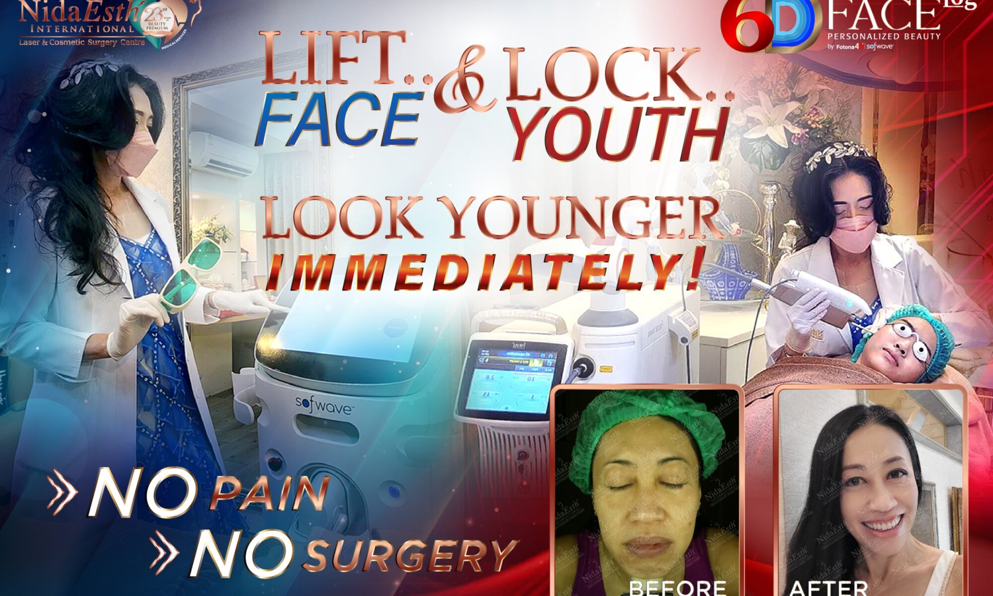 6D Face LOG lifts and tightens the face for a young skin, youthful face